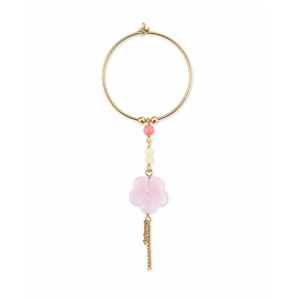 Stine A - Single Cherry Blossom Hoop �rering, Forgyldt