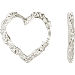 Camille Brinch - Mellem Heart Crush Hoops reringe, Slv