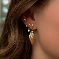 Stine A - Petit Bon-bon White Zircon Earring Gold