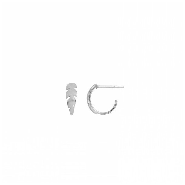 Stine A - Petit Creol with Feather Earring Silver