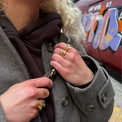 Sistie 2nd - Wavy Ring, Forgyldt