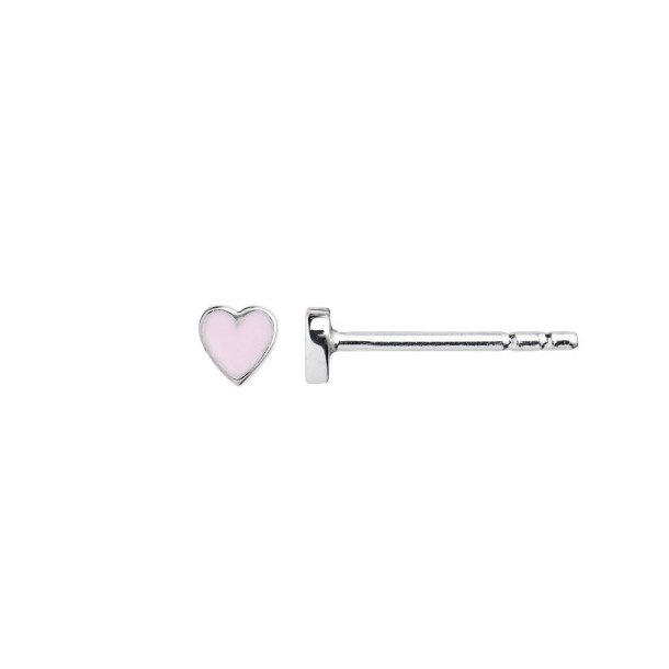 Stine A - Petit Love Heart Light Pink Enamel Silver