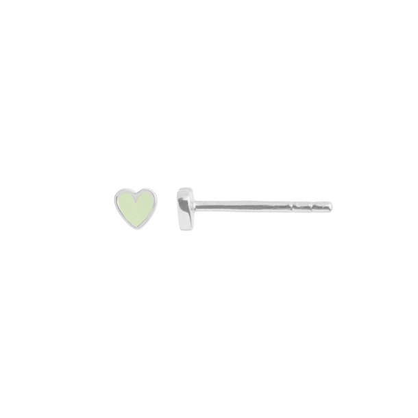 Stine A - Petit Love Heart Mint Green Enamel Silver
