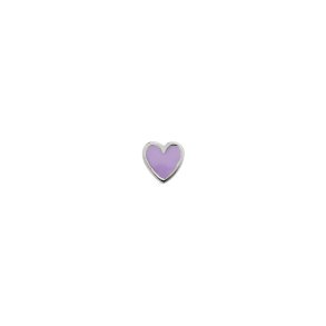 Stine A - Petit Love Heart Purple Sorbet Enamel Silver