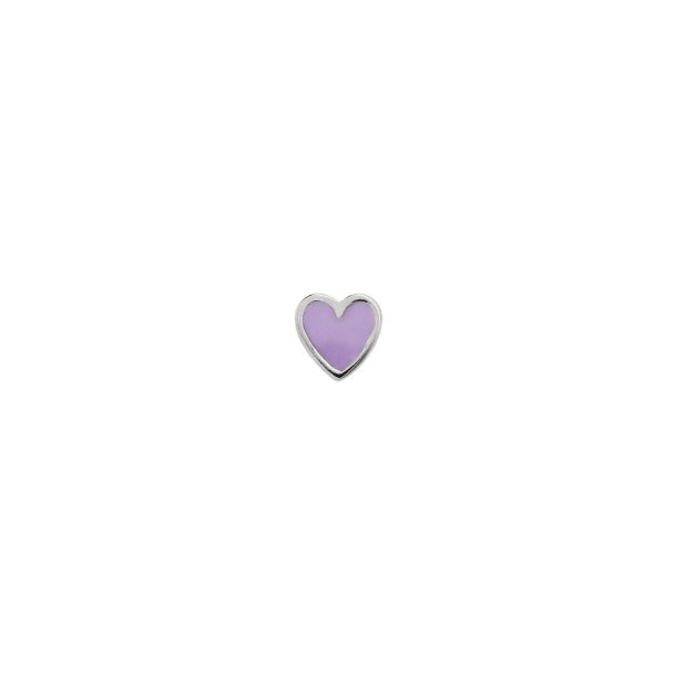 Stine A - Petit Love Heart Purple Sorbet Enamel Silver