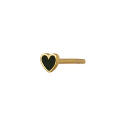 Stine A - Petit Love Heart Black Enamel 