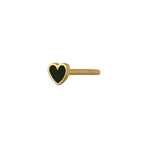 Stine A - Petit Love Heart Black Enamel 