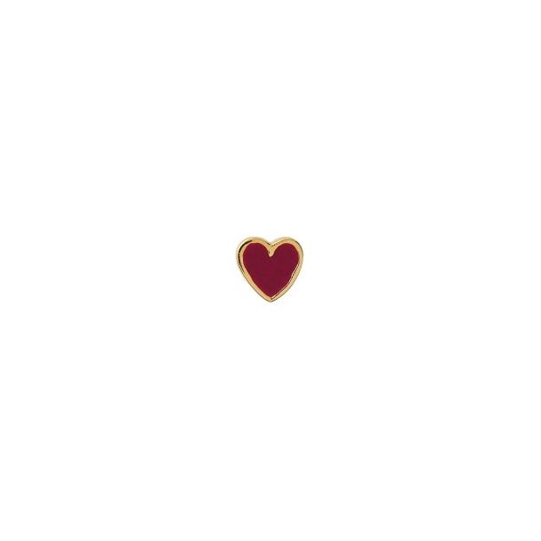 Stine A - Petit Love Heart, Burgundy Enamel