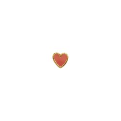 Stine A - Petit Love Heart Coral Enamel 