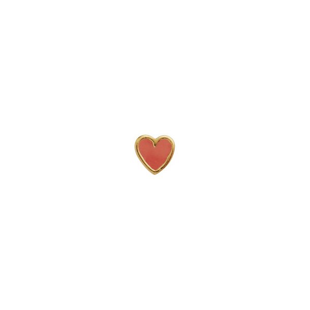 Stine A - Petit Love Heart Coral Enamel 