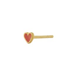 Stine A - Petit Love Heart Coral Enamel 