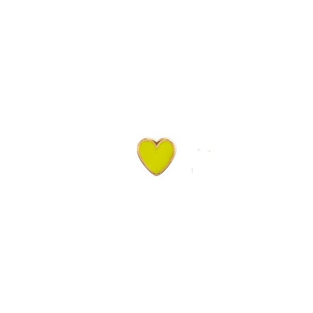 Stine A - Petit Love Heart Neon Yellow Enamel Gold