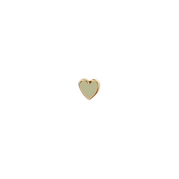 Stine A - Petit Love Heart Olive Green Enamel Gold