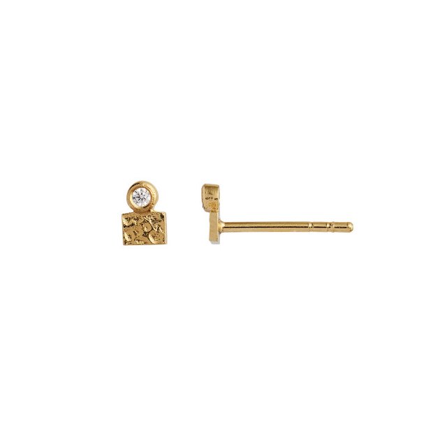 Stine A - Tres Petit La Mer Earring With Stone Gold