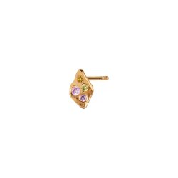 Stine A - Petit Ile De L'amour With Stones Earring Gold - Light Pink Sorbet