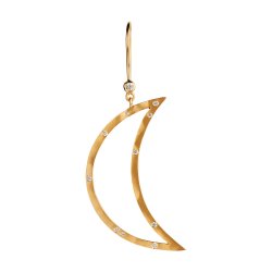 Stine A - Big Bella Moon With Stones Earring Gold