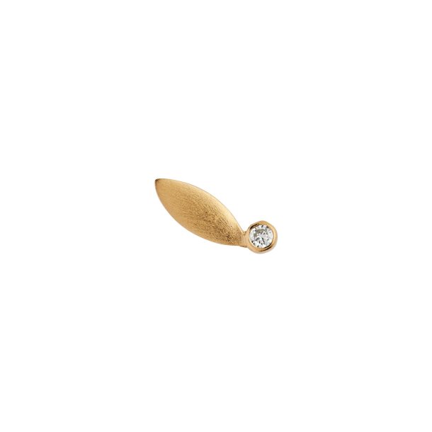 Stine A - Big Dot Leaf Earring Light Peridot Gold