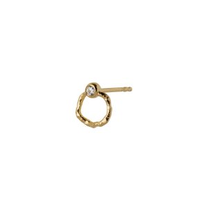 Stine A - Petit Wavy Circle Earring With Stone 