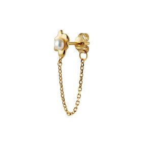Stine A - Shelly Pearl Earring With Chain