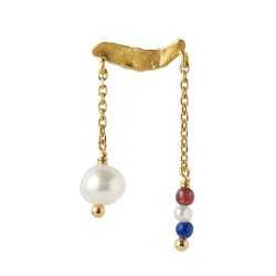 Stine A - Petit Gold Splash Earring Chains &amp; French kiss, Forgyldt