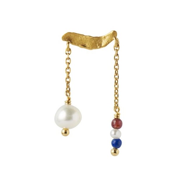 Stine A - Petit Gold Splash Earring Chains &amp; French kiss, Forgyldt