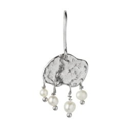 Stine A - Big Silver Splash Earring Elegant Pearls, Slv