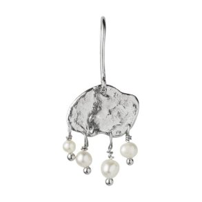 Stine A - Big Silver Splash Earring Elegant Pearls, Slv