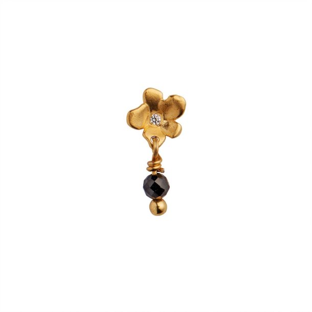 Stine A - Tres Petit Garden Flower Earring w/ Black Spinel