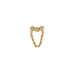 Stine A - Three Dots with Mini Chain �rering, Forgyldt