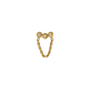 Stine A - Three Dots with Mini Chain �rering, Forgyldt