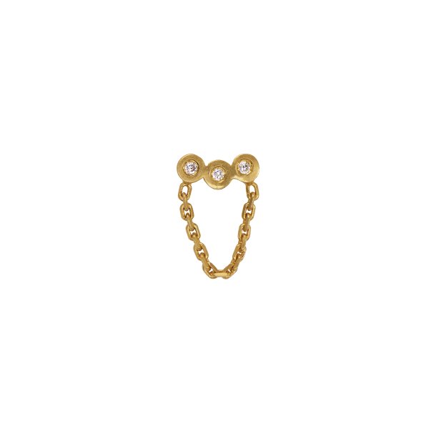Stine A - Three Dots with Mini Chain �rering, Forgyldt