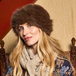 Black Colour - Kajsa Fluffy Hat, Coffee