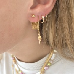 Stine A - Big Dot Curl Earring Gold