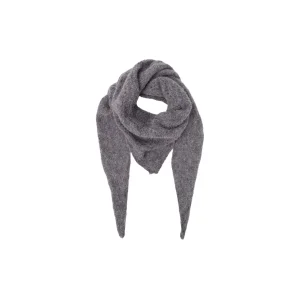 Black Colour - Bcdell Knitted Mini Scarf, Grey Melange
