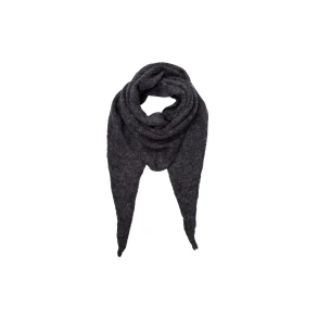 Black Colour - BCDELL knitted medium scarf, Dk. Grey Melange