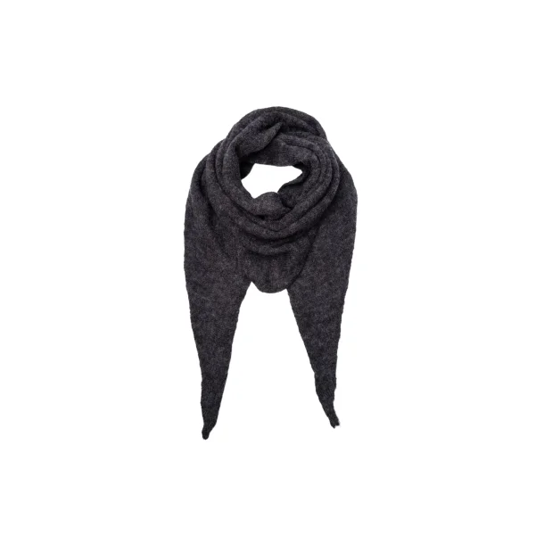 Black Colour - BCDELL knitted medium scarf, Dk. Grey Melange