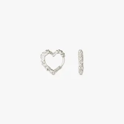 Camille Brinch - Mini Heart Crush Hoops reringe, Slv