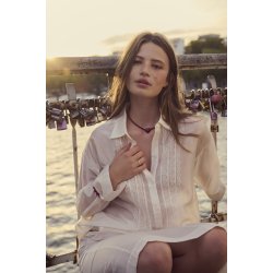 Maanesten - Maroon Heart Halsk�de, Forgyldt