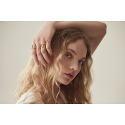 Maanesten - Alfabet Ring, Forgyldt