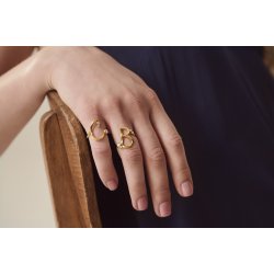 Maanesten - Alfabet Ring, Forgyldt