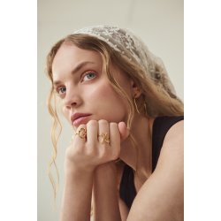 Maanesten - Alfabet Ring, Forgyldt