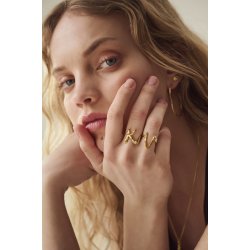 Maanesten - Alfabet Ring, Forgyldt