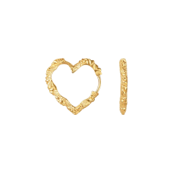 Camille Brinch - Mellem Heart Crush Hoops reringe, Forgyldt