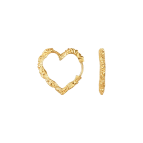 Camille Brinch - Mellem Heart Crush Hoops reringe, Forgyldt
