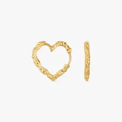 Camille Brinch - Mellem Heart Crush Hoops reringe, Forgyldt