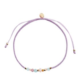 Stine A - Candy Bracelet, Soft Sorbet Mix And Dusty Rose Ribbon
