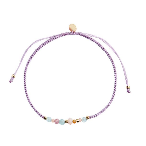 Stine A - Candy Bracelet, Soft Sorbet Mix And Dusty Rose Ribbon