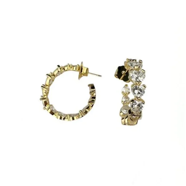 Pico - Crystal Heart Hoops reringe