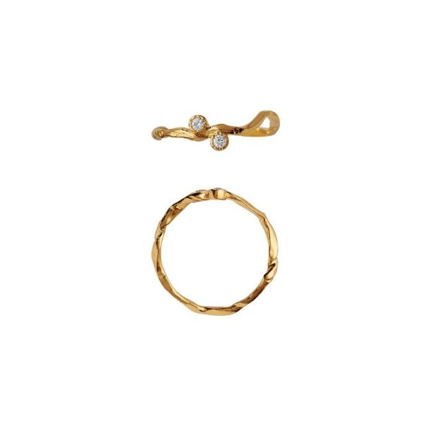 Stine A - Flow Ring with Two Stones