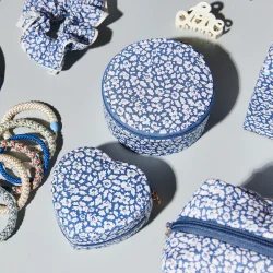 Bon Dep - Jewelry box round mw Liberty Feather Blue